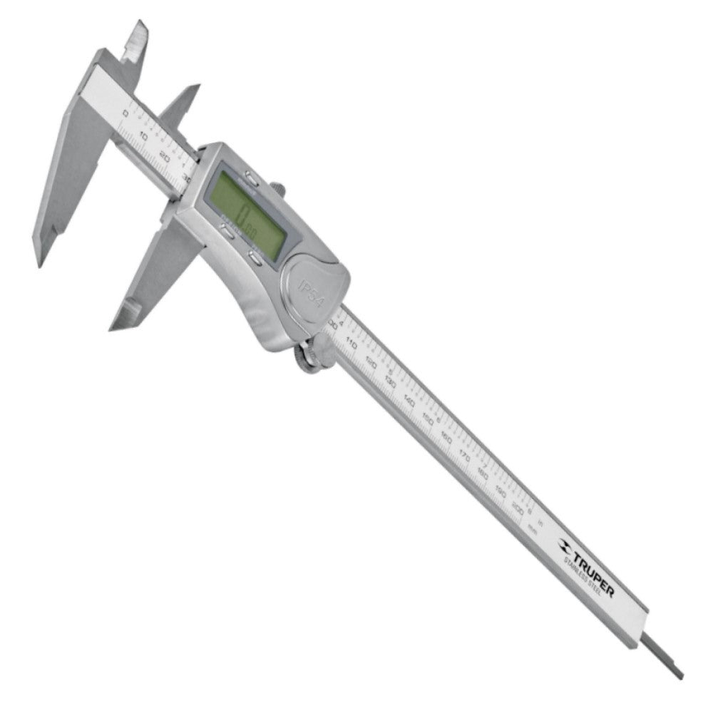 CALIBRADOR VERNIER DIGITAL TOLERANCIA 0.002"/0.05MM. CAP. MIN. 0.0005"/0.01MM. CAP. MAX. 6"/150MM. CALDI-6MP 14388 TRUPER