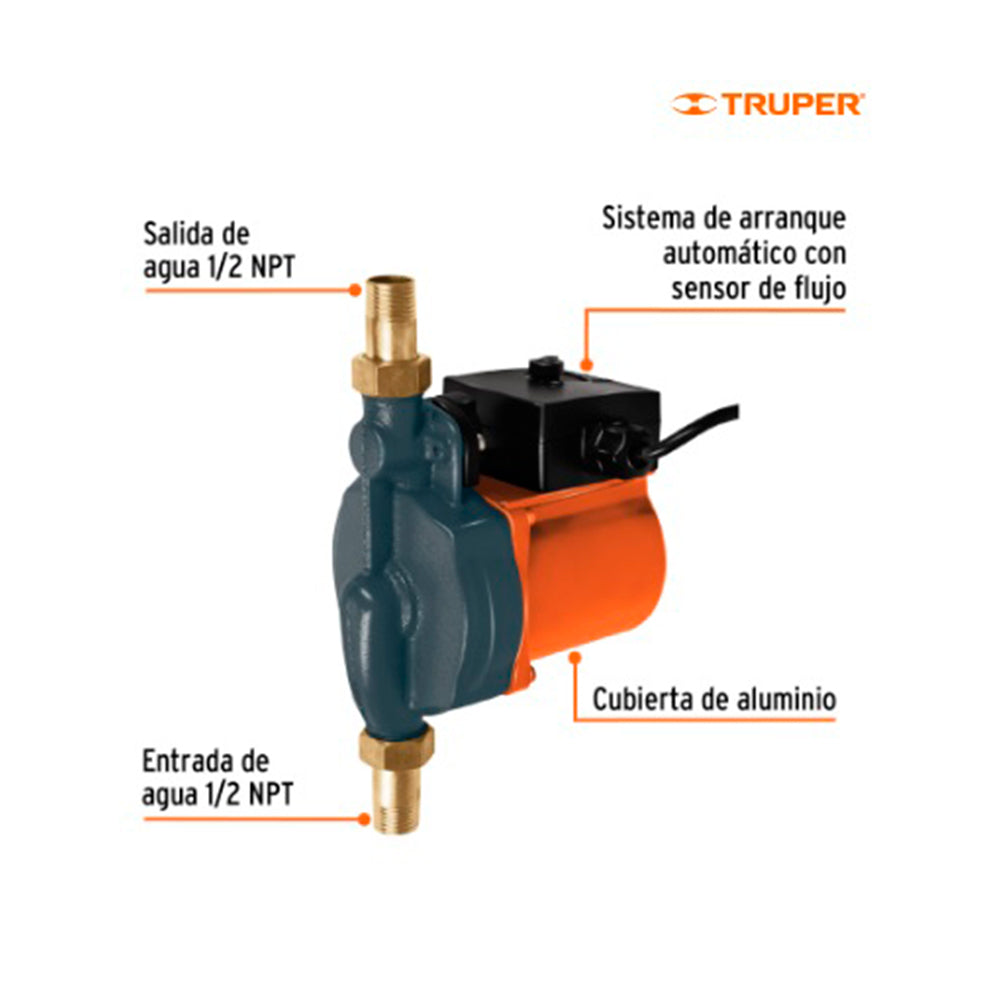 BOMBA DE AGUA CON PRESURIZADOR DE 1/6 HP TRUPER