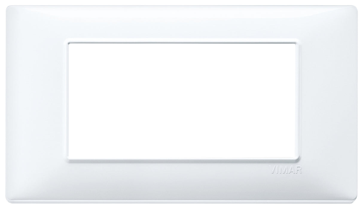 PLACA 4 MOD. TECNOPOLIMERO BLANCO PLANA VIMAR