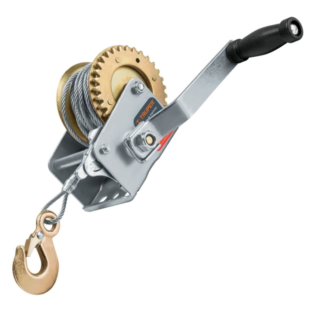 MALACATE DE MANIVELA CON CABLE PARA ARRASTRE TRUPER