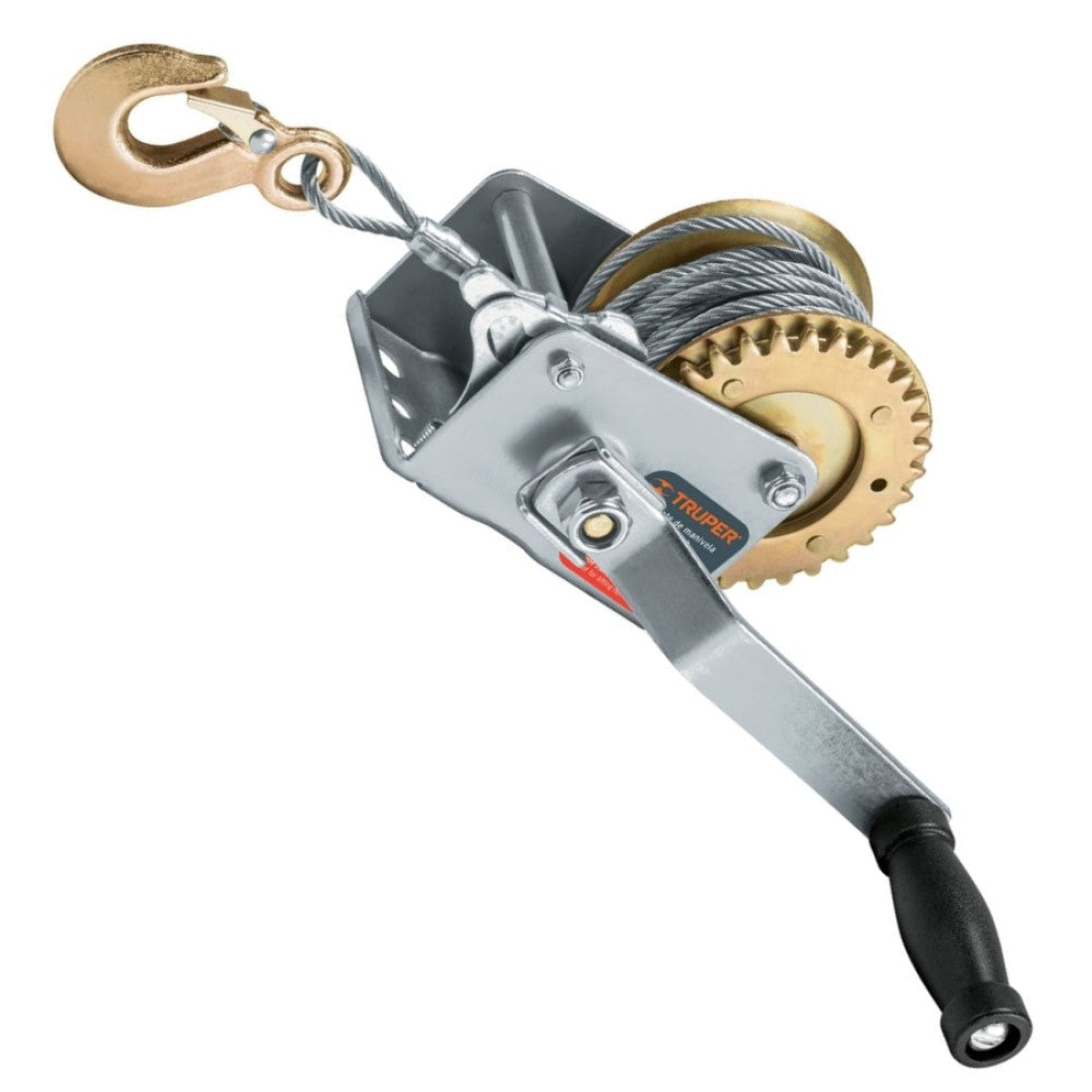 MALACATE DE MANIVELA CON CABLE PARA ARRASTRE TRUPER