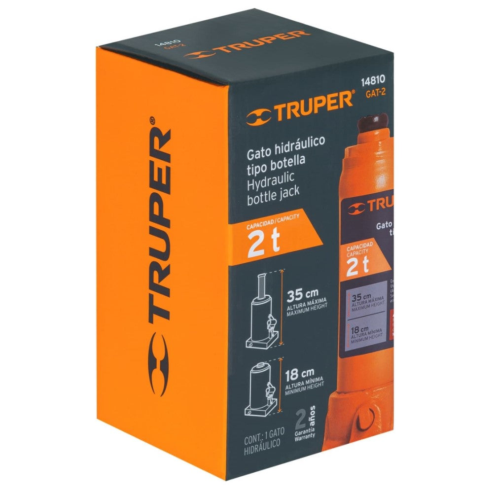 GATO HIDRAULICO DE BOTELLA DE 2 TON TRUPER
