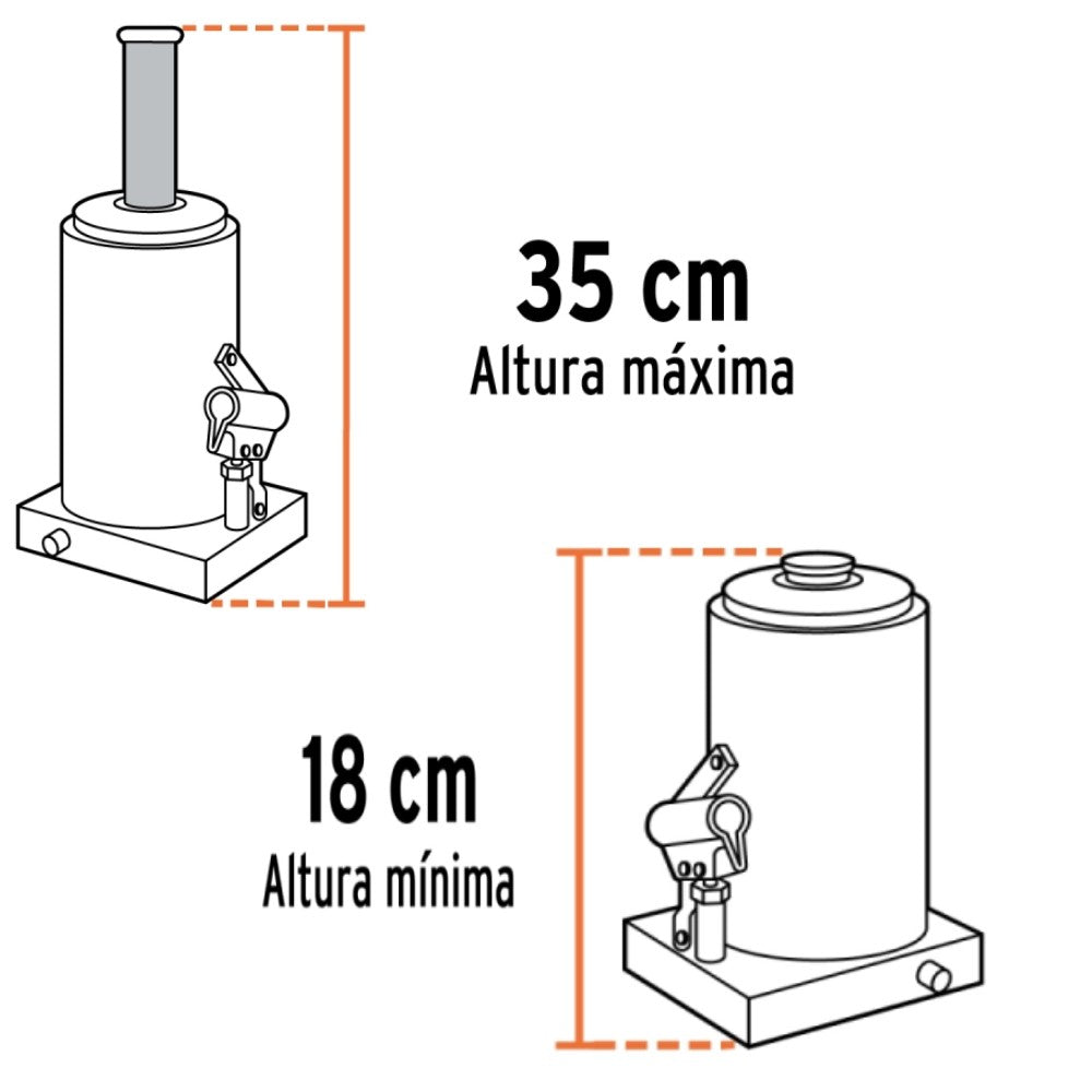 GATO HIDRAULICO DE BOTELLA DE 2 TON TRUPER