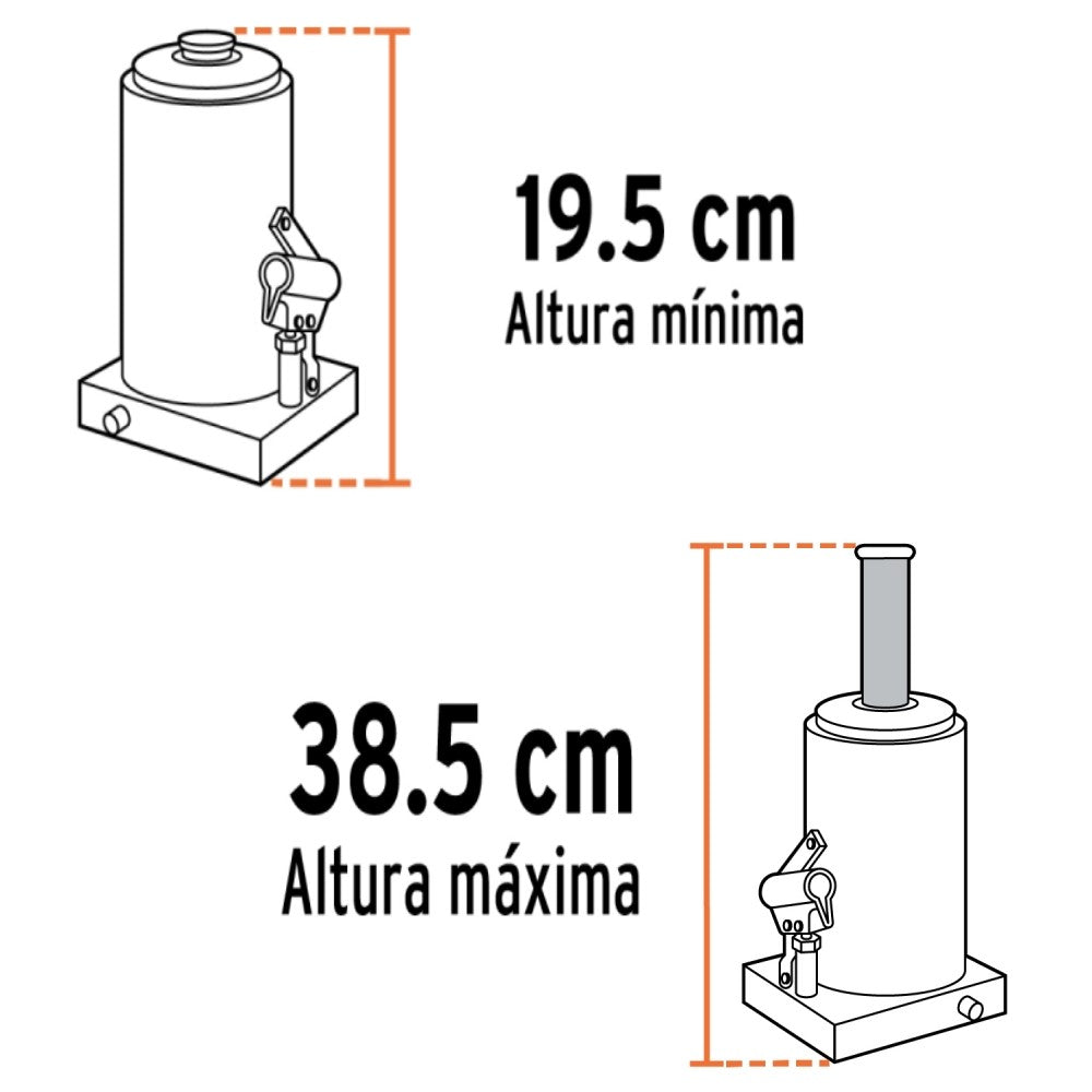 GATO HIDRAULICO DE BOTELLA DE 4 TON TRUPER