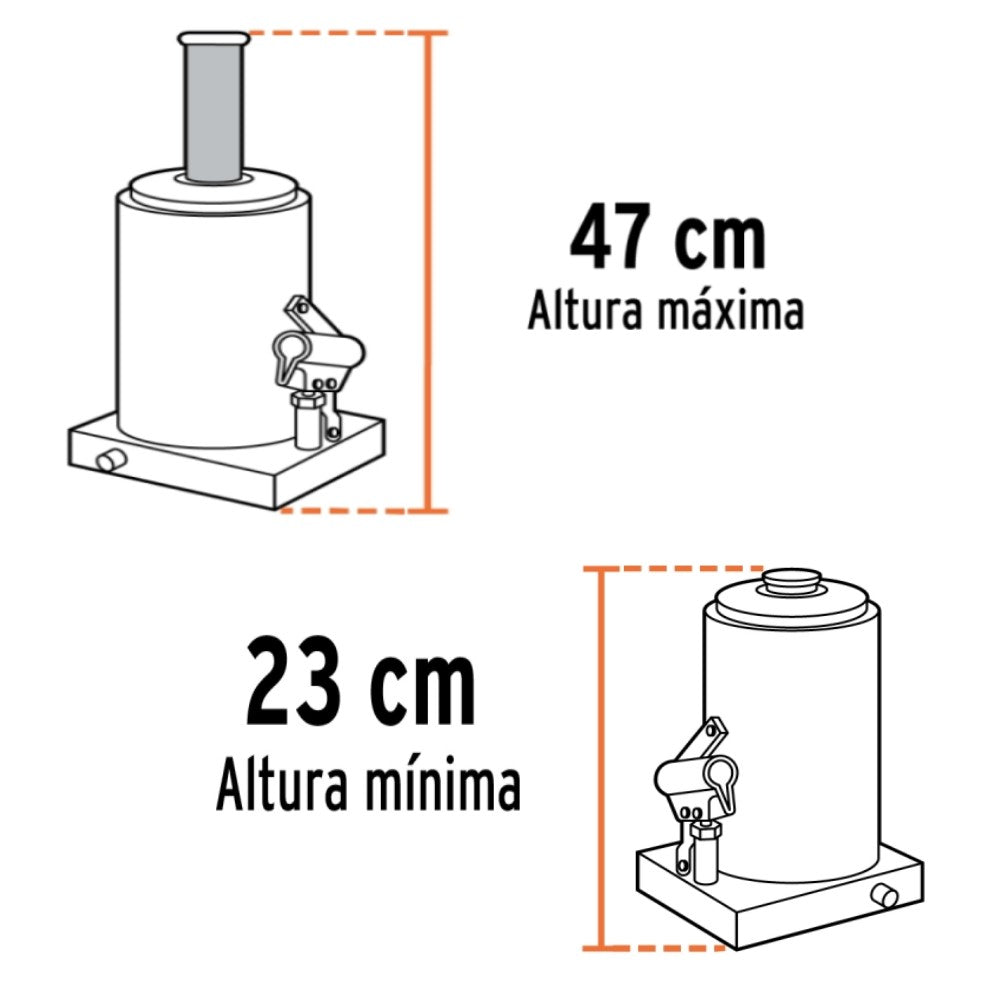 GATO HIDRAULICO DE BOTELLA DE 8 TON TRUPER