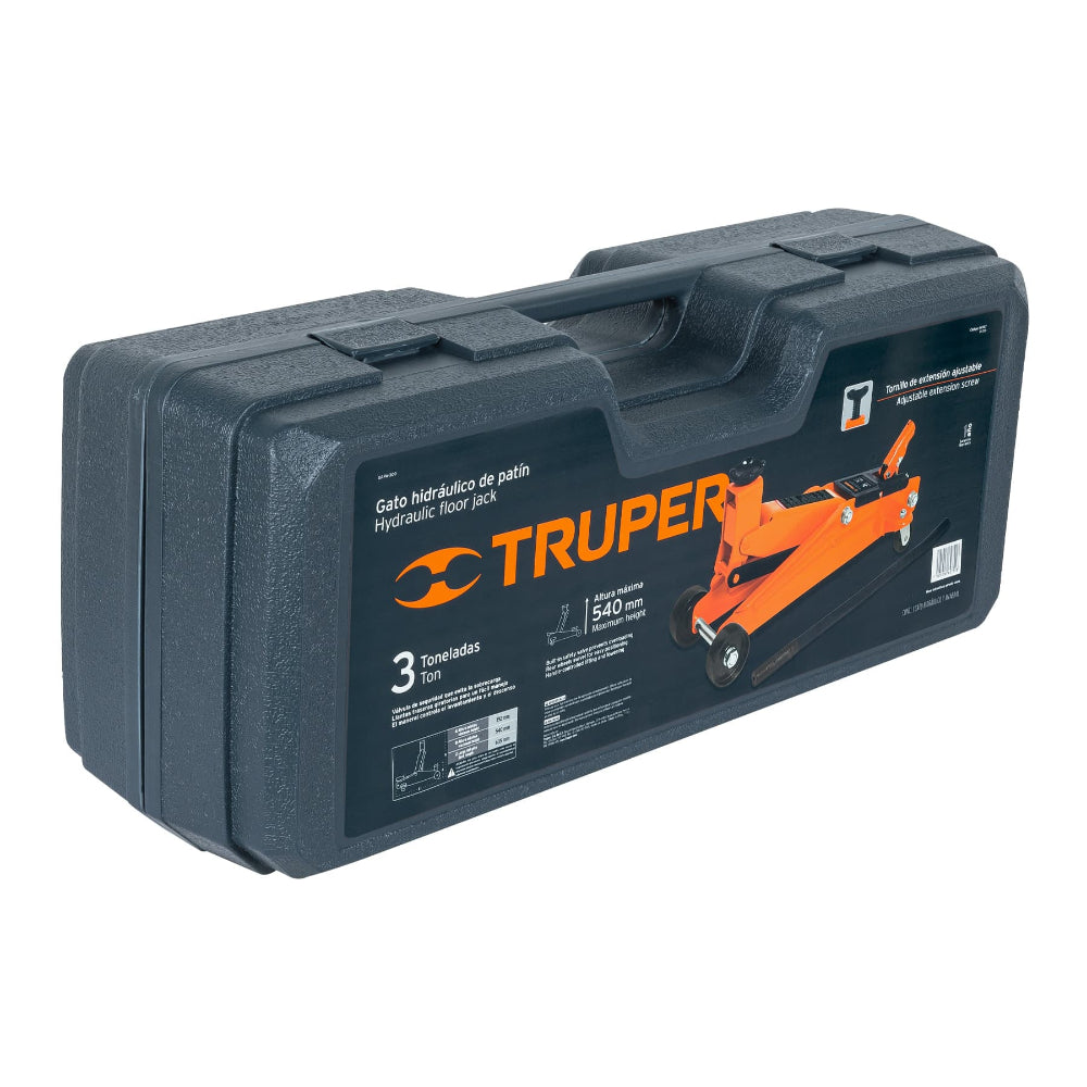 GATO HIDRAULICO PATIN 3 TON. 57 MOV. ALT. MAX. 540MM/ALT. MIN. 192MM. 14497 GAPA-300 TRUPER