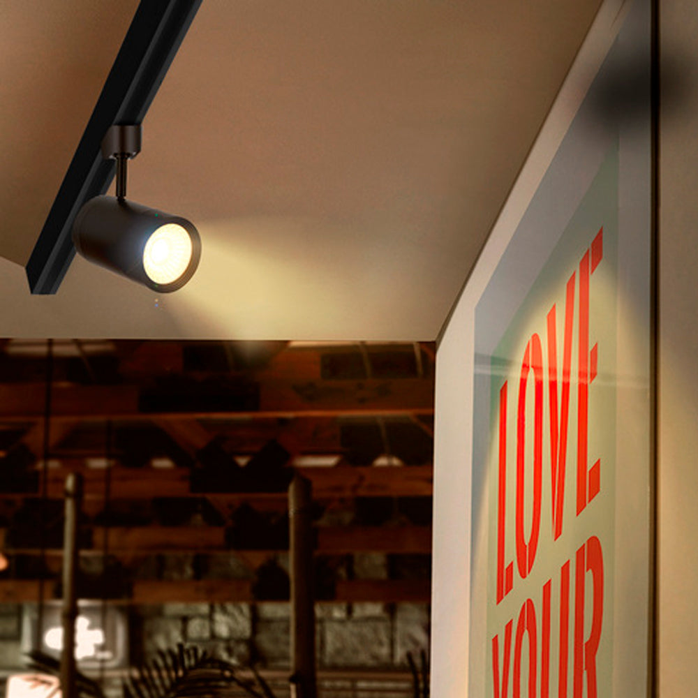 SPOT DE RIEL LED TECNOLITE HALLEY I SMART INTELIGENTE 14W LUZ RGB Y BLANCA ATENUABLE COMPATIBLE CON APP MÓVIL Y ASISTENTES DE VOZ NEGRO