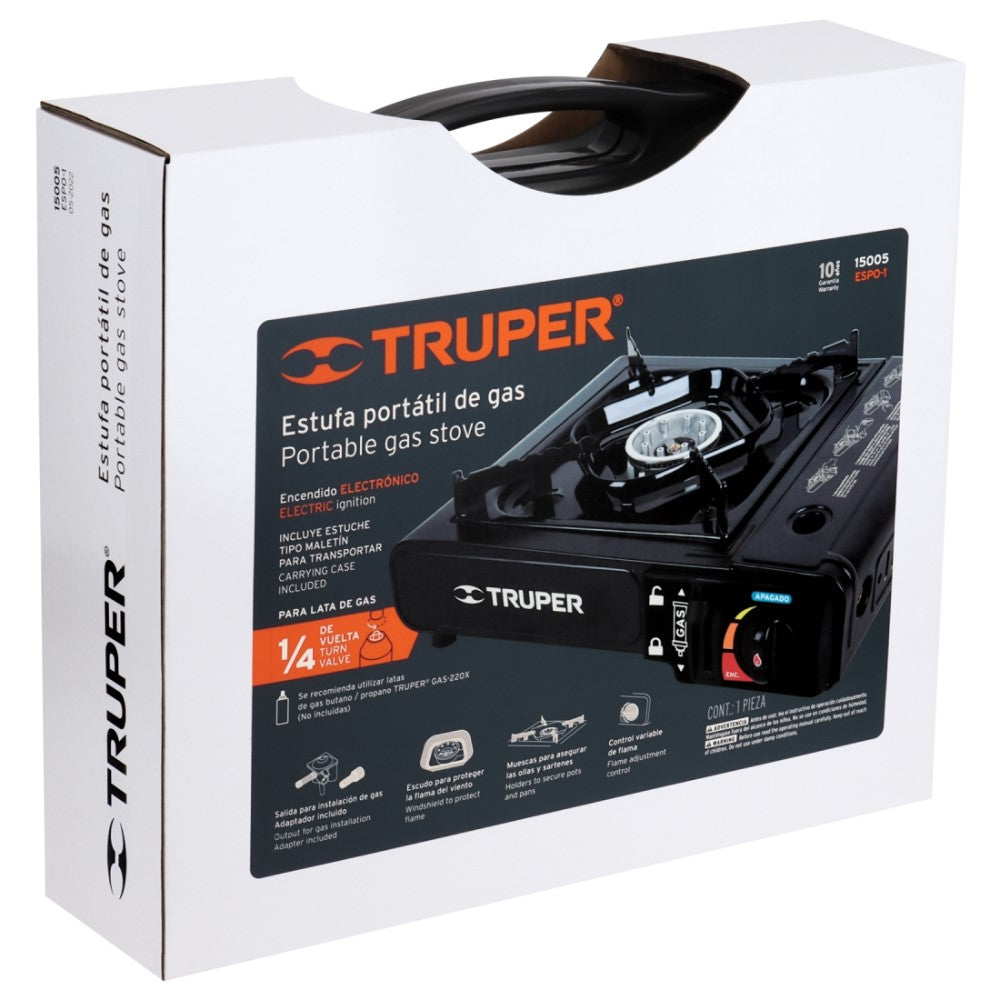 ESTUFILLA PORTATIL ENCENDIDO ELECTRINICO P/LATA 1/4 VUELTA MCA TRUPPER