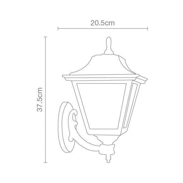 FAROL S/VASTAGO PARED 1 LUZ 60W MAX E26 CHICO NEGRO CALUX