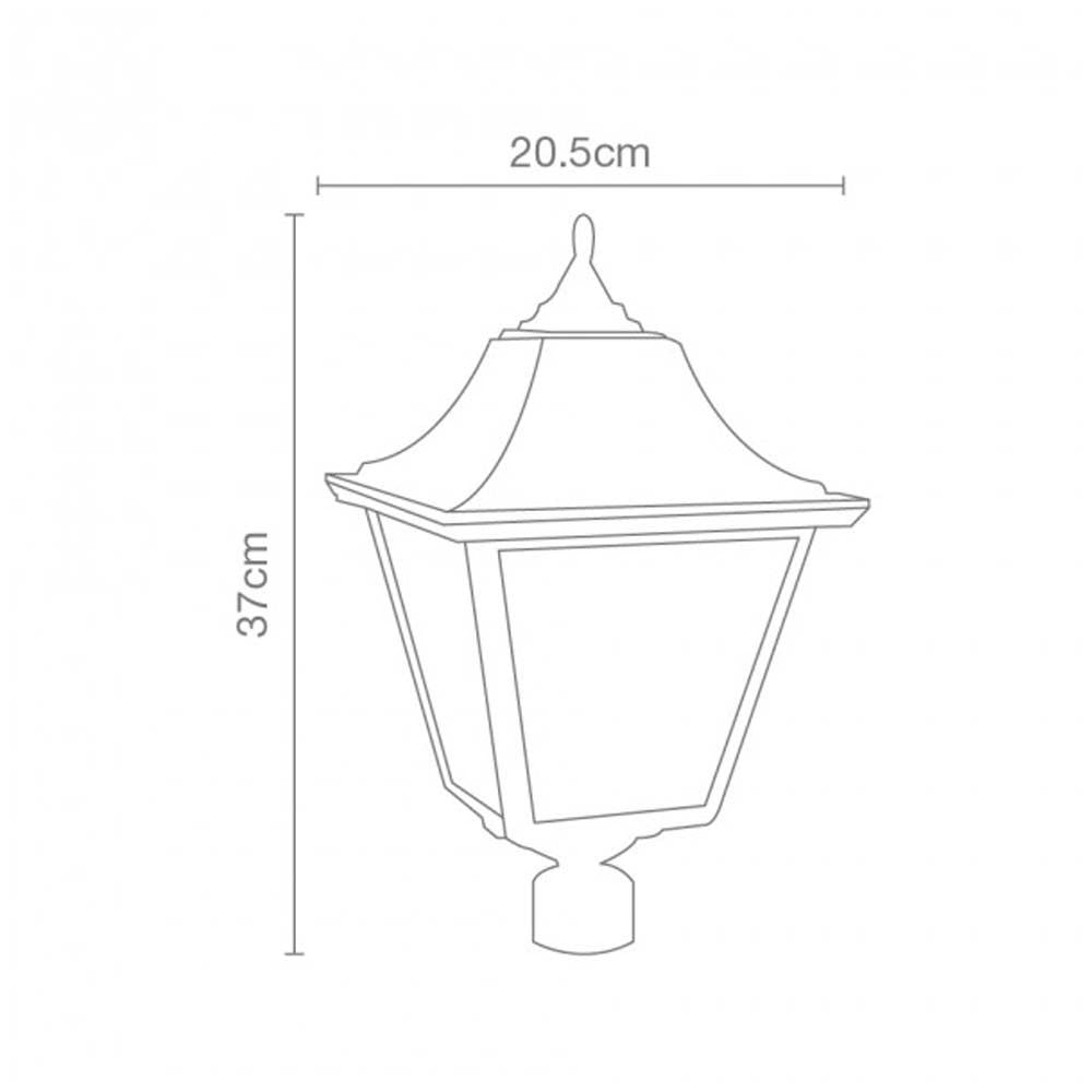 FAROL PUNTA POSTE 60W MAX E26 CHICO NEGRO CALUX