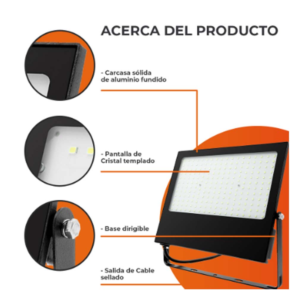 REFLECTOR EXT LED 150W 100-240V 13500LM 6500K NGR***HAE2025***