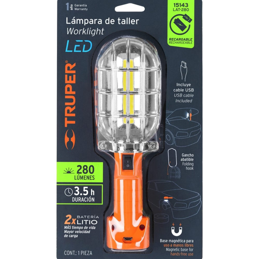 LAMPARA LED 280 LM DE TALLER RECARGABLE *** OFRECER 211221 ***