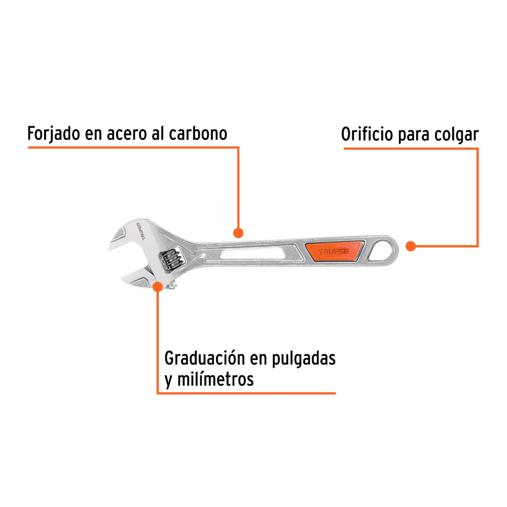 PERICO 10" CROMADO MANGO COMFORTGRIP MCA TRUPER MECANICA