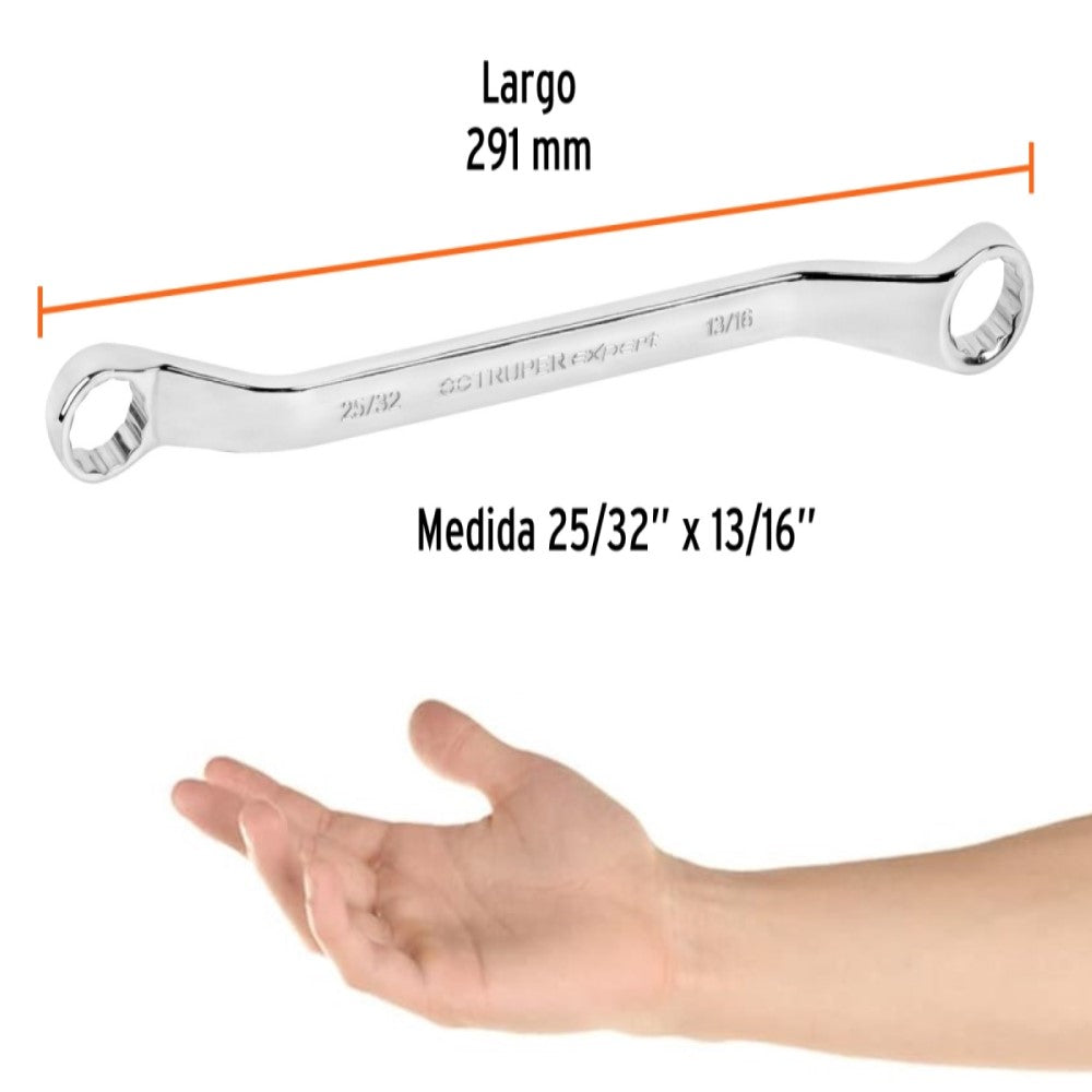 LLAVE ESTRIAS ANGULADA STD 25/32" X 13/16" 291MM. LARGO LL-8183 15755 TRUPER
