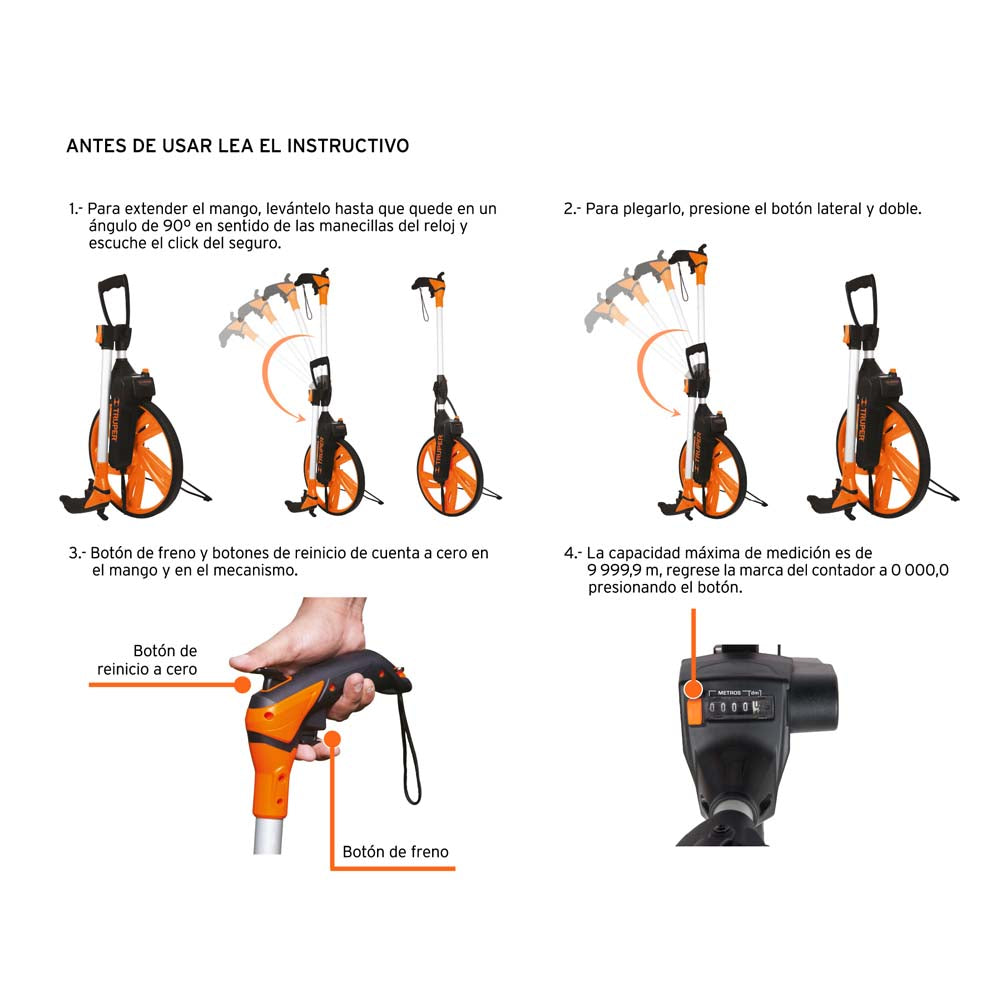 ODOMETRO CON FRENO RUEDA 12" ODM-12 15831 TRUPER