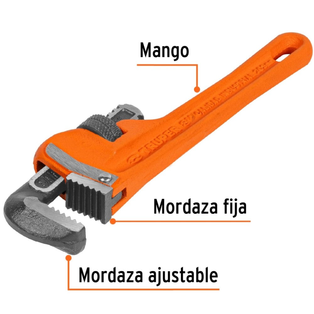 LLAVE STILSON 8" (20 CMS.) LARGO 19MM. APERTURA STI-8 15835 TRUPER