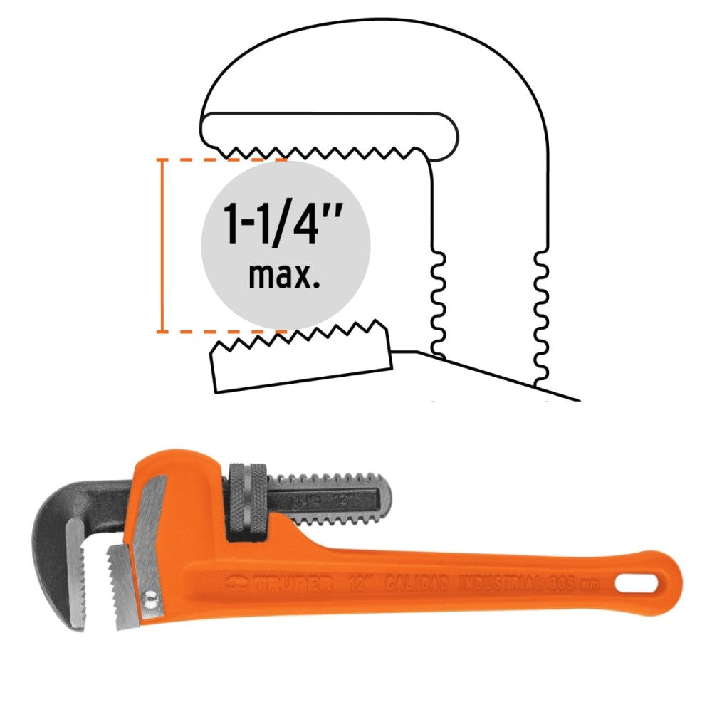 LLAVE STILSON 12" (30 CMS.) LARGO 32MM. APERTURA STI-12 15837 TRUPER