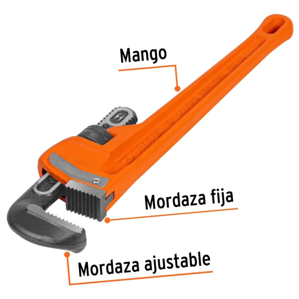 LLAVE STILSON 18" (46 CMS.) LARGO 51MM. APERTURA STI-18 15839 TRUPER