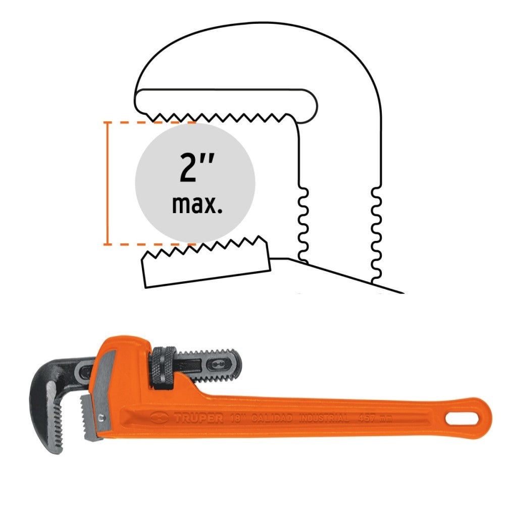 LLAVE STILSON 18" (46 CMS.) LARGO 51MM. APERTURA STI-18 15839 TRUPER