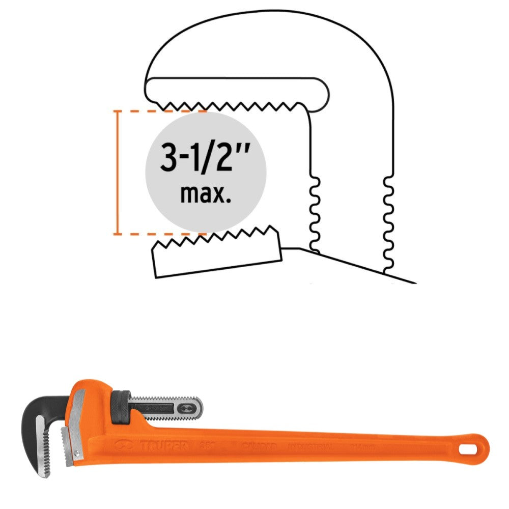 LLAVE STILSON 36" CUERPO ROBUSTO DE HIERRO DUCTIL TRUPER