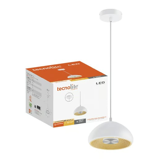 LAMPARA COLGANTE LED METAL 1.57M 15W LUZ CALIDA BRILLANTE NO ATENUABLE BCO