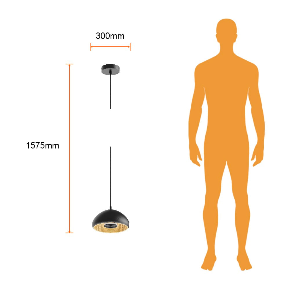 LAMPARA COLGANTE LED DE METAL 1.57 M DE ALTURA 15 W LUZ CALIDA BRILLANTE NO ATENUABLE 15CTLLED3315MV30N