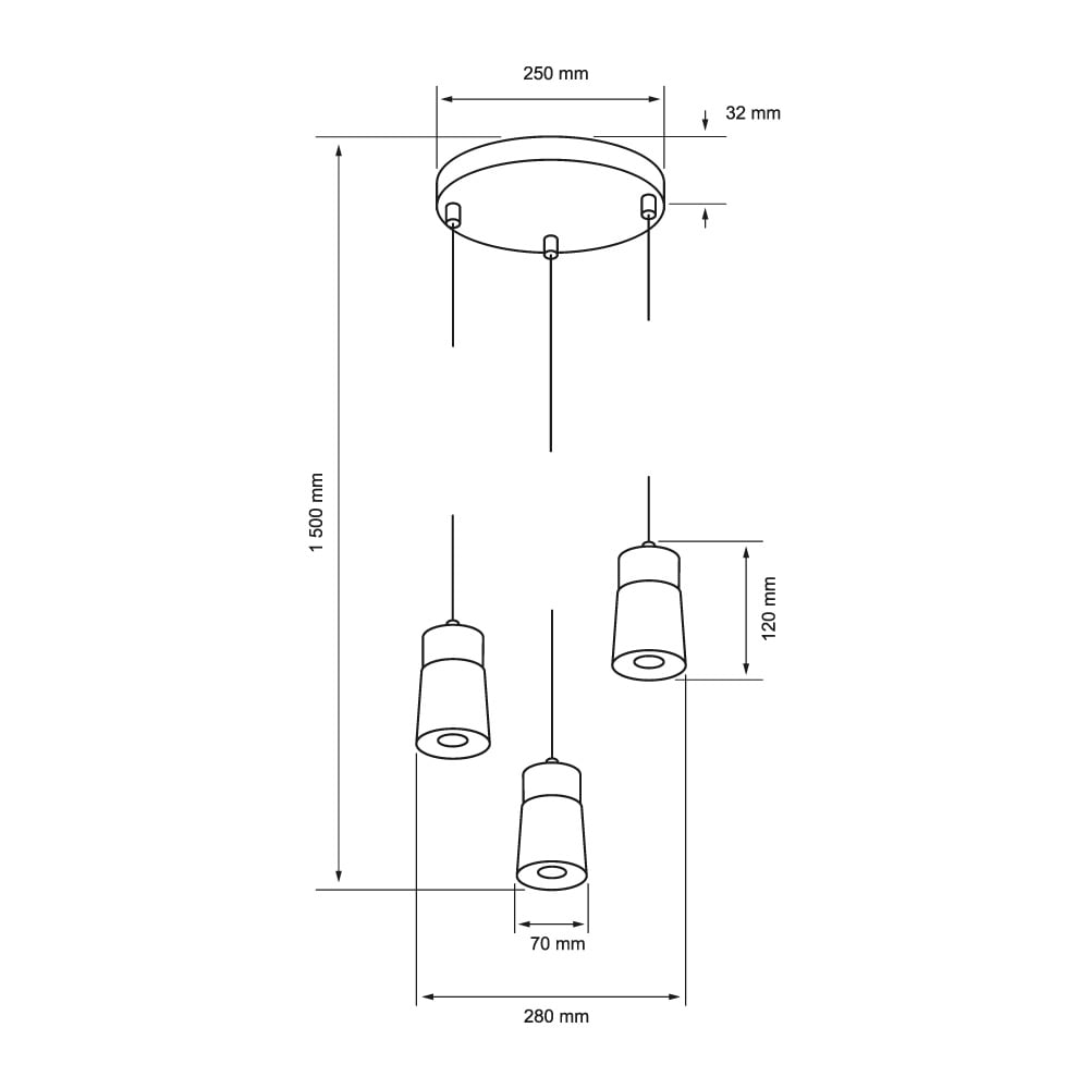 LUMINARIO INT SUSP LED 15W 30K CROMO
