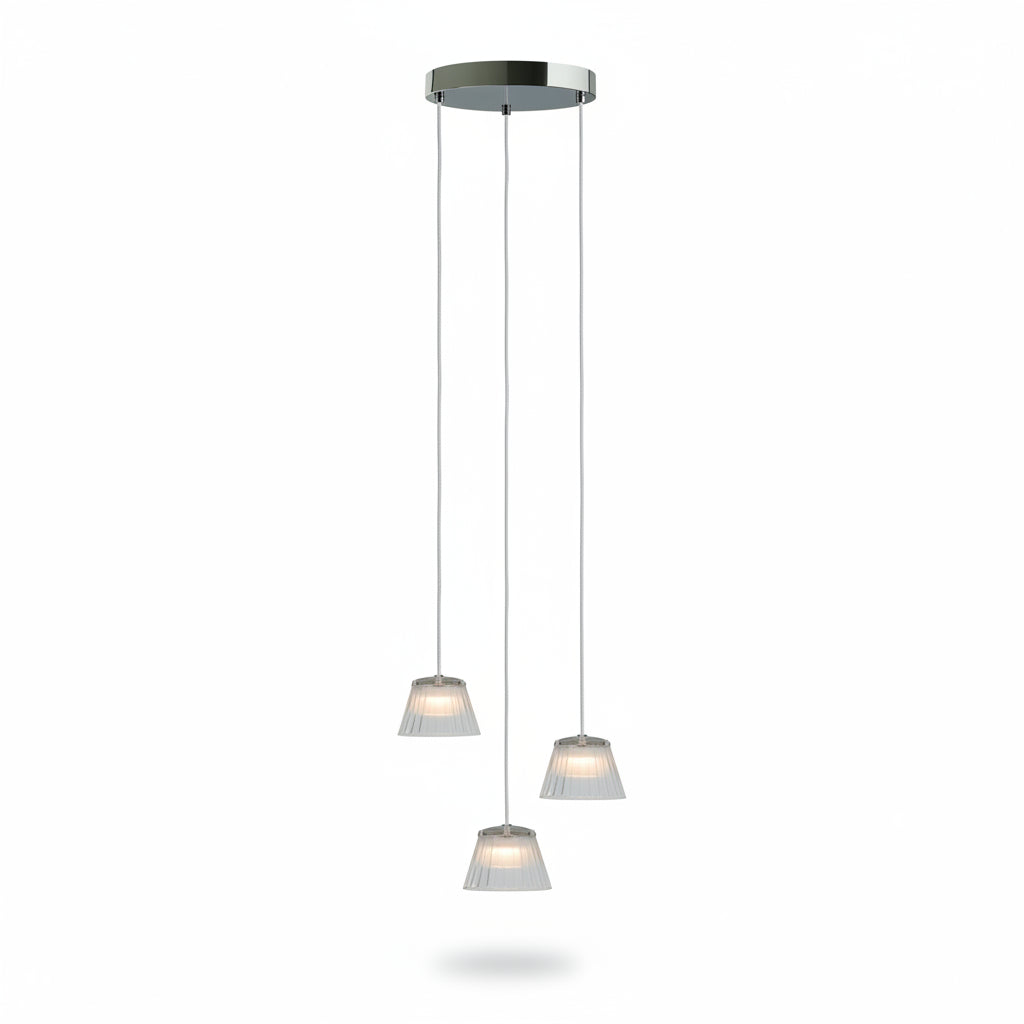 LAMPARA COLGANTE LED DE ACRILICO 1.50 M DE ALTURA 15.5 W LUZ CALIDA BRILLANTE 3 PANTALLAS NO ATENUABLE
