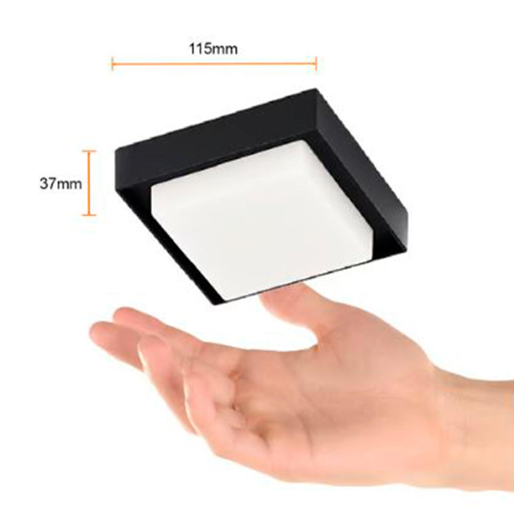 PLAFON CUADRO LED SOBREP. TECHO 15W/127V. 3000K A PBA. VAPOR ALUM. NEGRO OKAB I