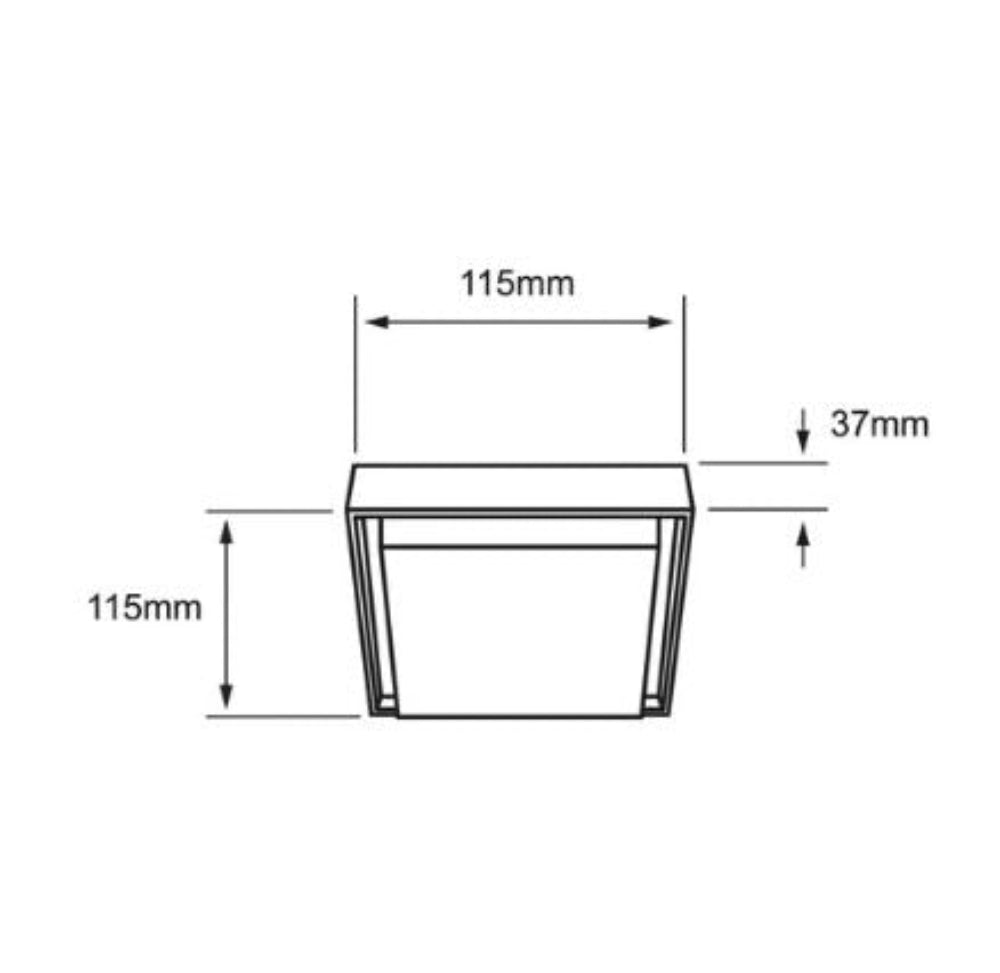 PLAFON CUADRO LED SOBREP. TECHO 15W/127V. 3000K A PBA. VAPOR ALUM. NEGRO OKAB I