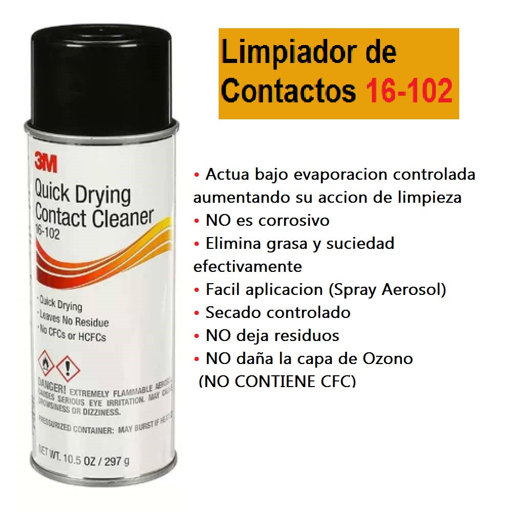 LIMPIADOR DE CONTACTOS SECADO RAPIDO 10.5 16-102 ME900105078 3M *** OFRECER V809 ***