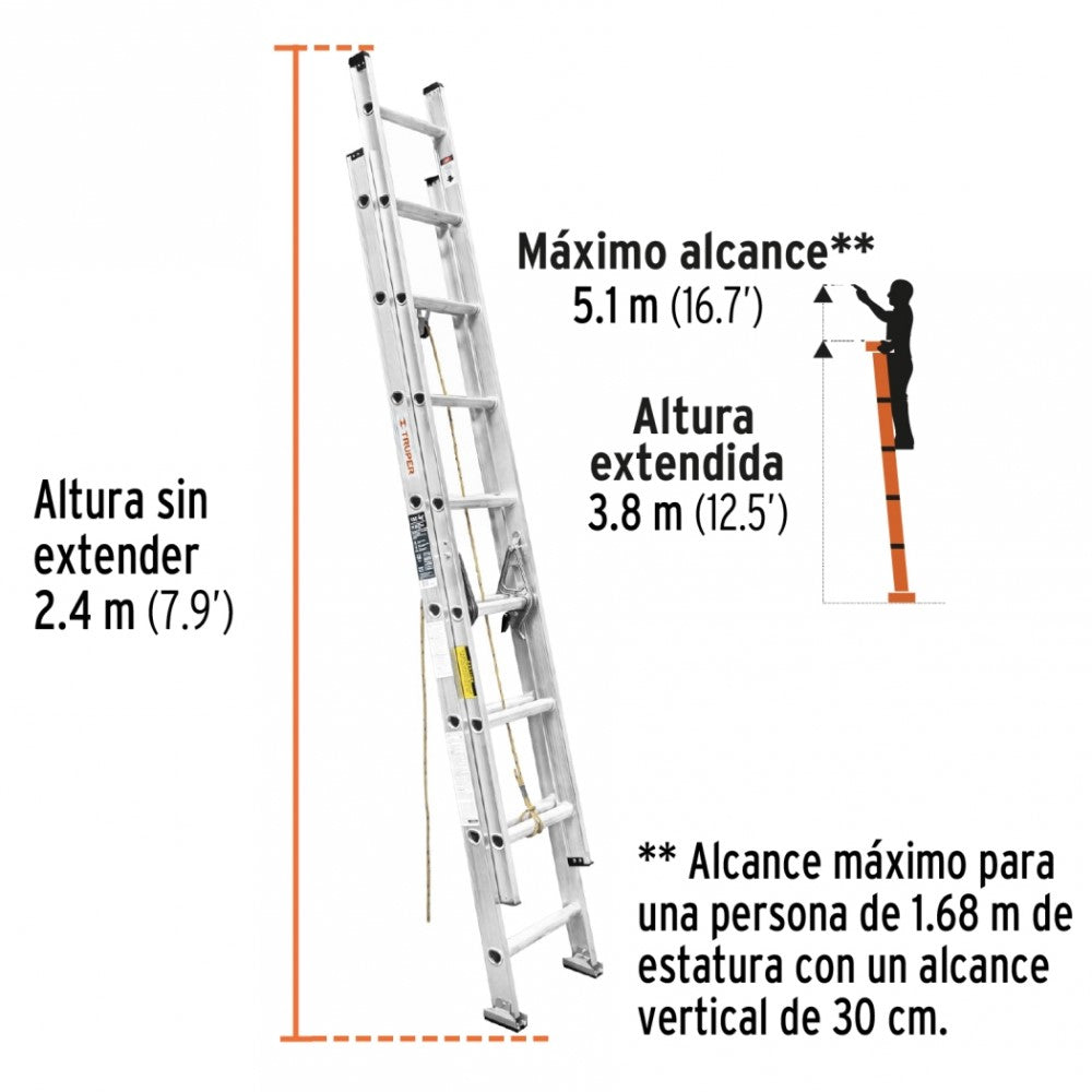 ESCALERA DE EXTENSION III 16 PELDANOS ESE-16 MCA TRUPER