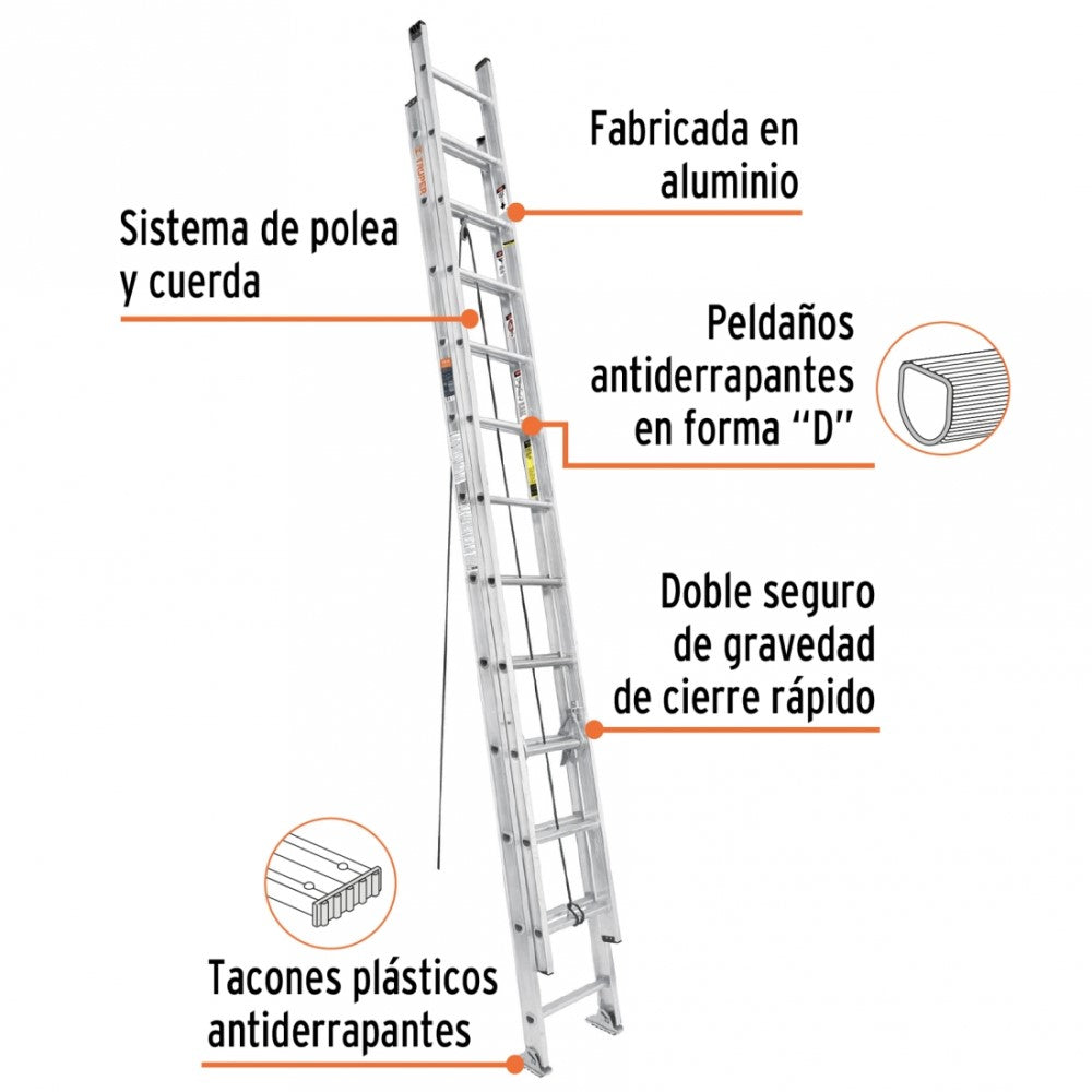 ESCALERA DE EXTENSION TIPO III 24 PELDAÑOS TRUPER