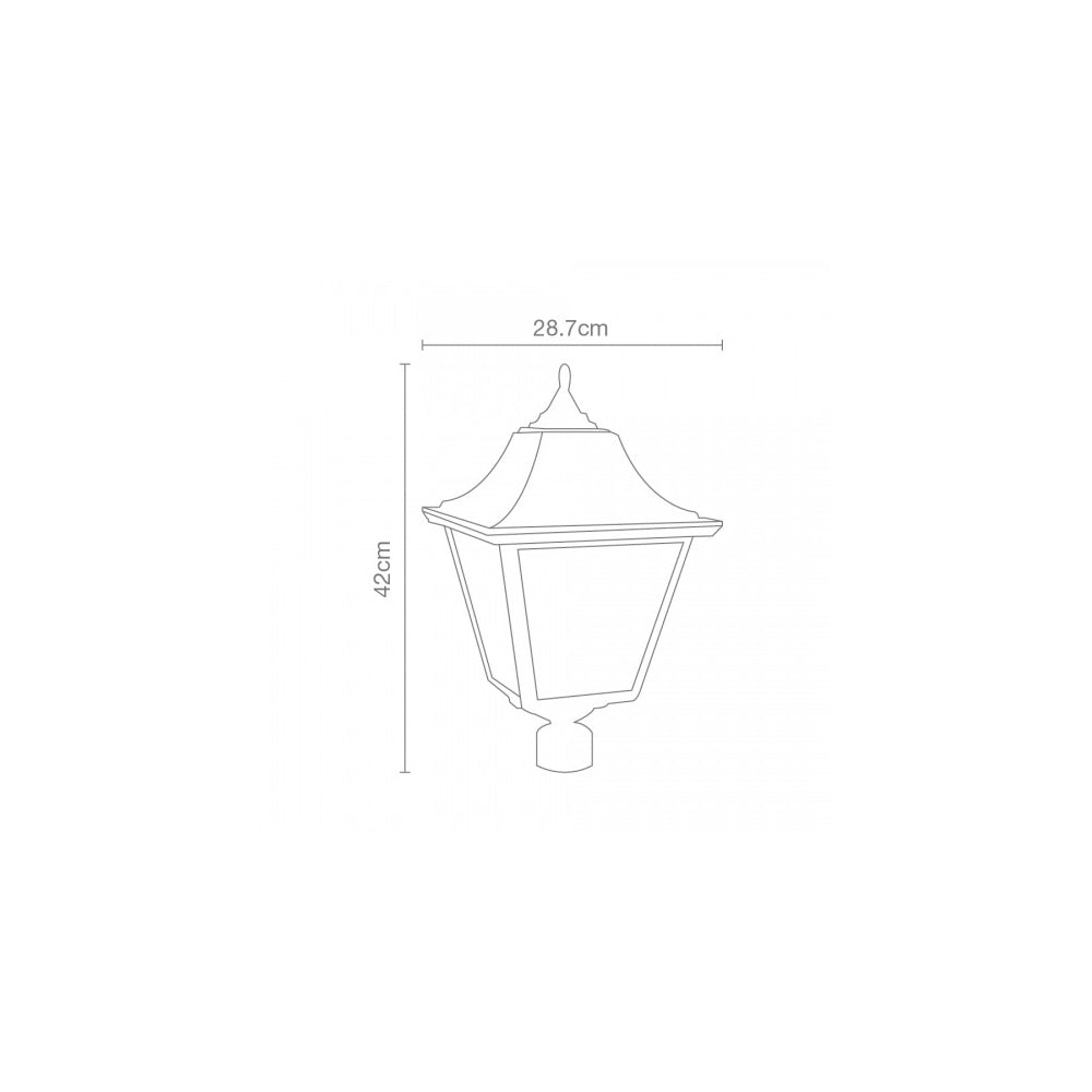 FAROL PUNTA POSTE 60W MAX E26 GRANDE NEGRO CALUX