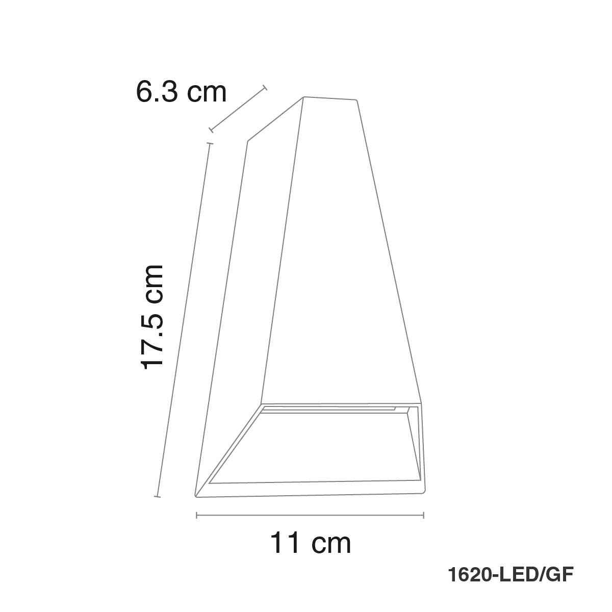 LUMINARIA LED PARA MURO CALUX 6W 100-240V 3000K 62LM IP54 ACABADO GRAFITO