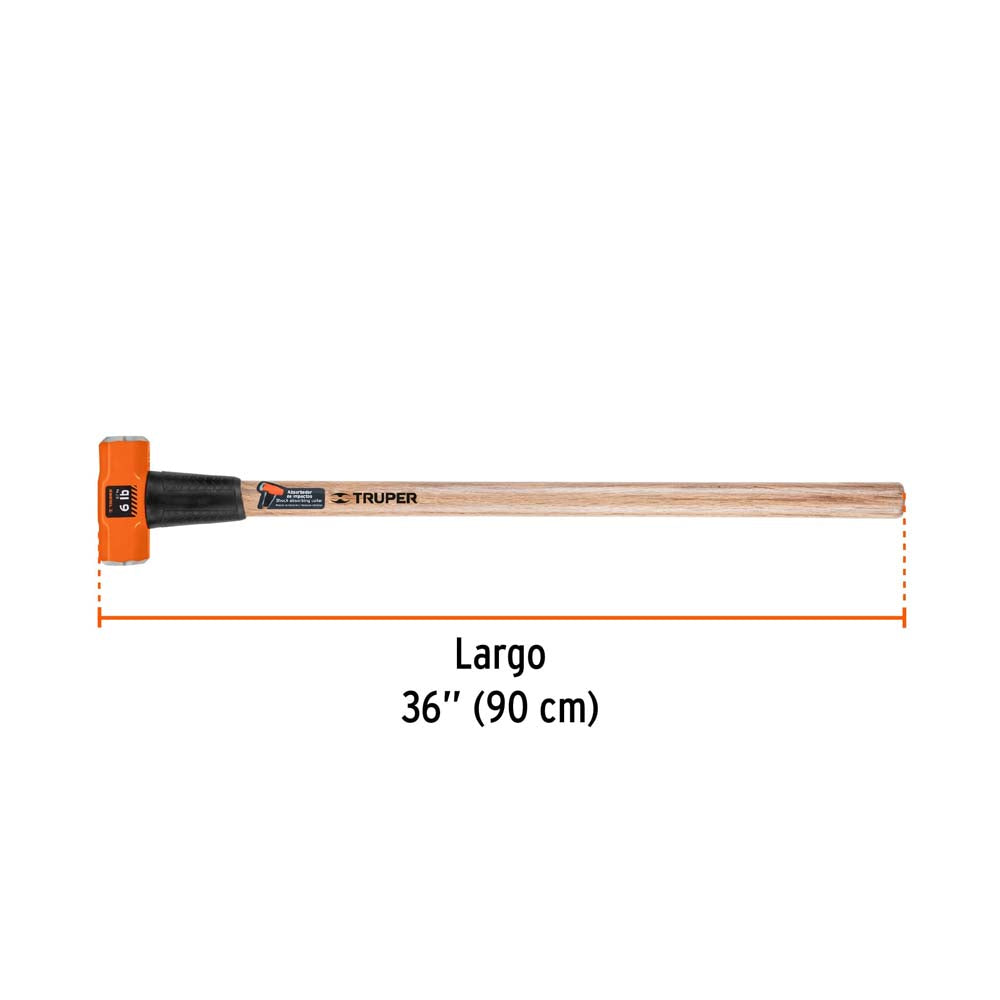 MARRO OCTAGONAL 6 LB.(2.7KG.) MANGO DE MADERA 36" (90CMS.) MD-6M 16509 TRUPER *** OFRECER 1436G ***