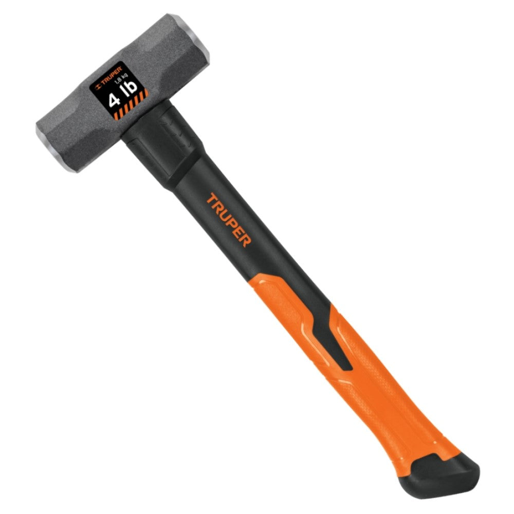 MARRO OCTAGONAL 4 LB.(1.8KG.) MANGO DE FIBRA DE VIDRIO 14" (35CMS.) MD-4F 16536 TRUPER *** OFRECER 1435GFV ***