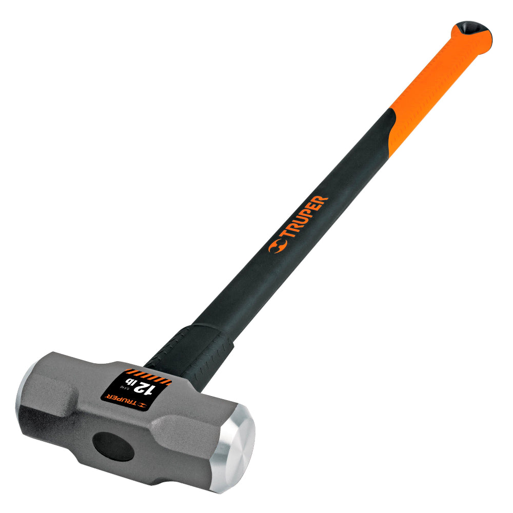 MARRO OCTAGONAL 12 LB.(5.4KG.) MANGO DE FIBRA DE VIDRIO 36" (90CMS.) MD-12F 16542 TRUPER *** OFRECER 1439GFV ***