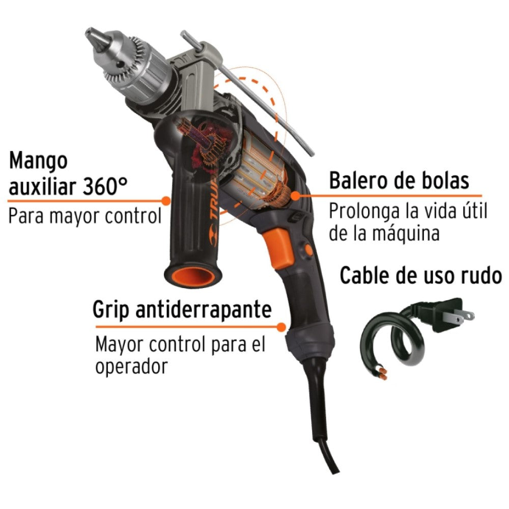 TALADRO 1/2" 700W INDUSTRIAL TRUPER