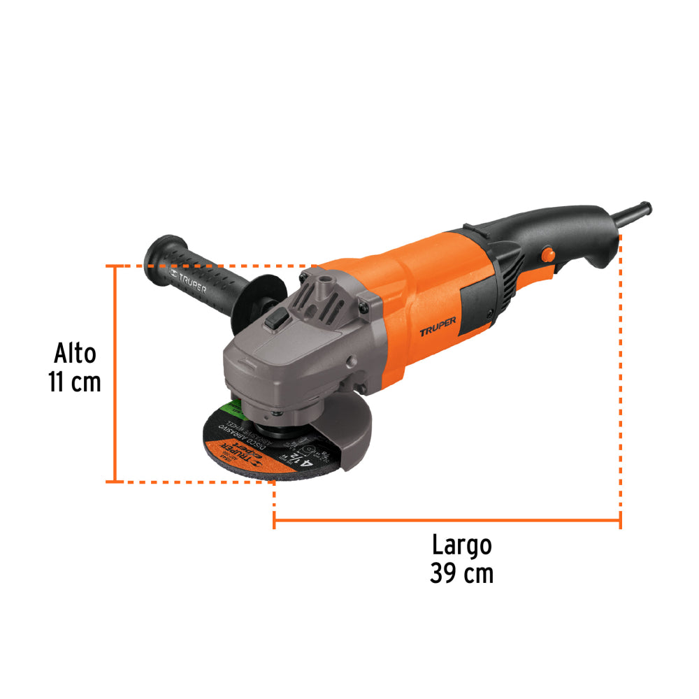 ESMERILADORA ANGULAR 4-1/2 1300 W PROFESIONAL TRUPER *** OFRECER EA505 ***