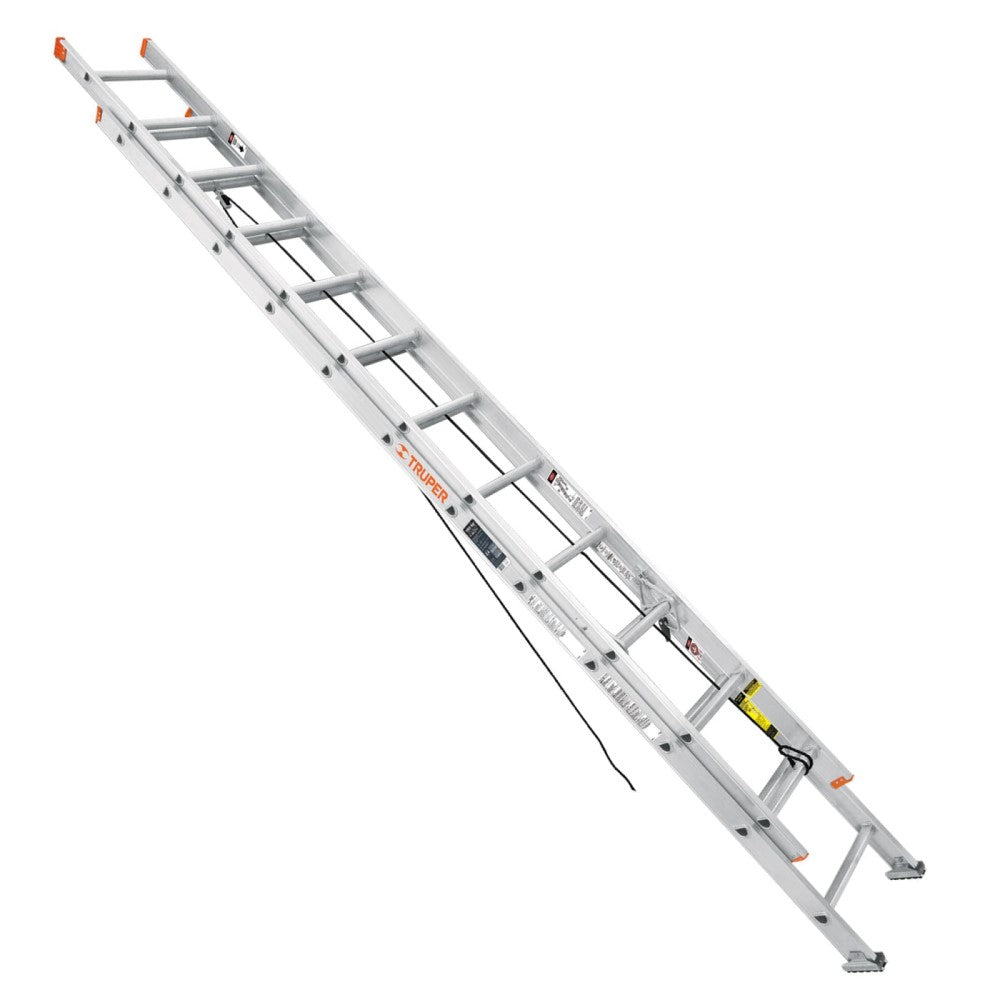 Escalera de extension, tipo II, con 24 peldaños antiderrapantes, TRUPER