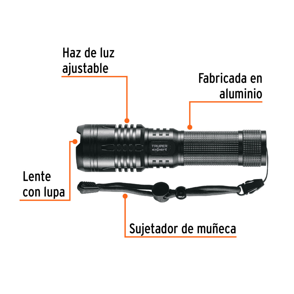 LINTERNA LED RECARGABLE DE ALUMINIO 670 LM