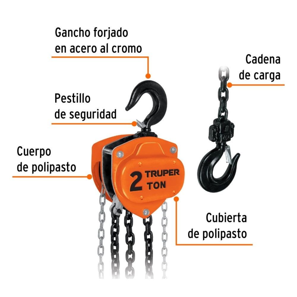 POLIPASTO DE CADENA DE 2 TON TRUPER