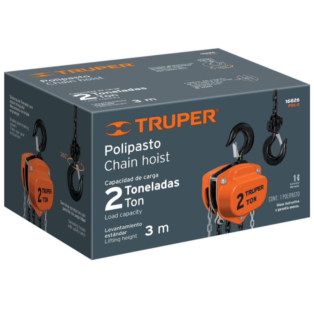 POLIPASTO DE CADENA DE 2 TON TRUPER