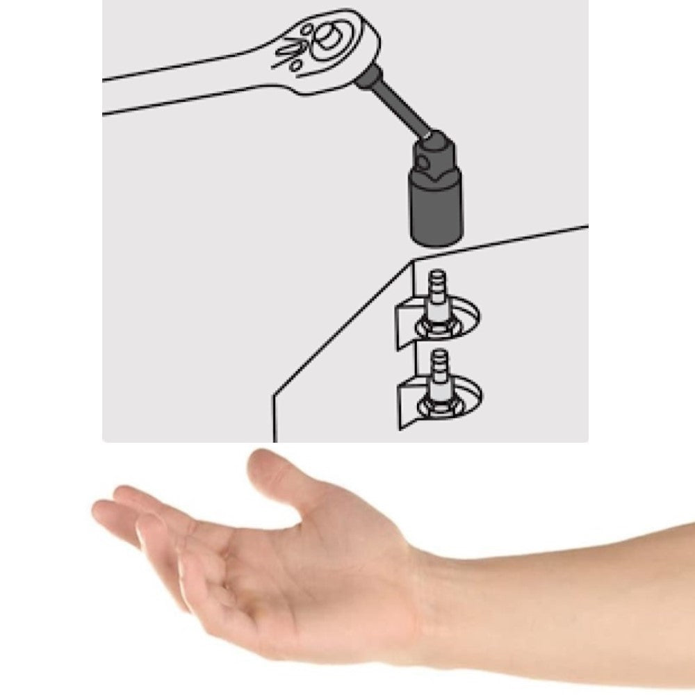 DADO P/BUJIA 5/8" ARTICULADO C/EXTENSION CUADRO 3/8" LARGO 10" 16896 D-3820-BE10 TRUPER