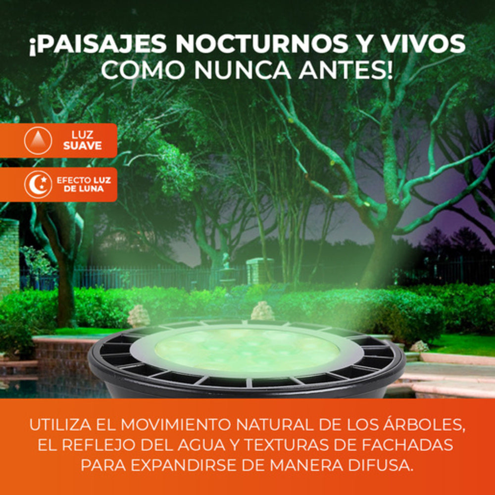 FOCO PAR38 LED 16 W LUZ DE LUNA COLOR VERDE BASE E27 IP65 NO ATENUABLE