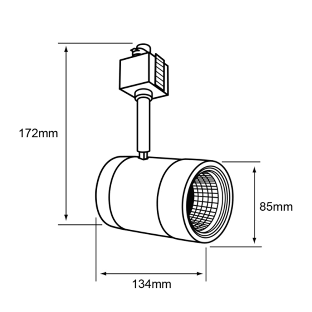LÁMPARA DE INTERIOR LED TECNOLITE INDUS SPOT PARA RIEL DIRIGIBLE LUZ SUAVE CÁLIDA 16W BLANCO