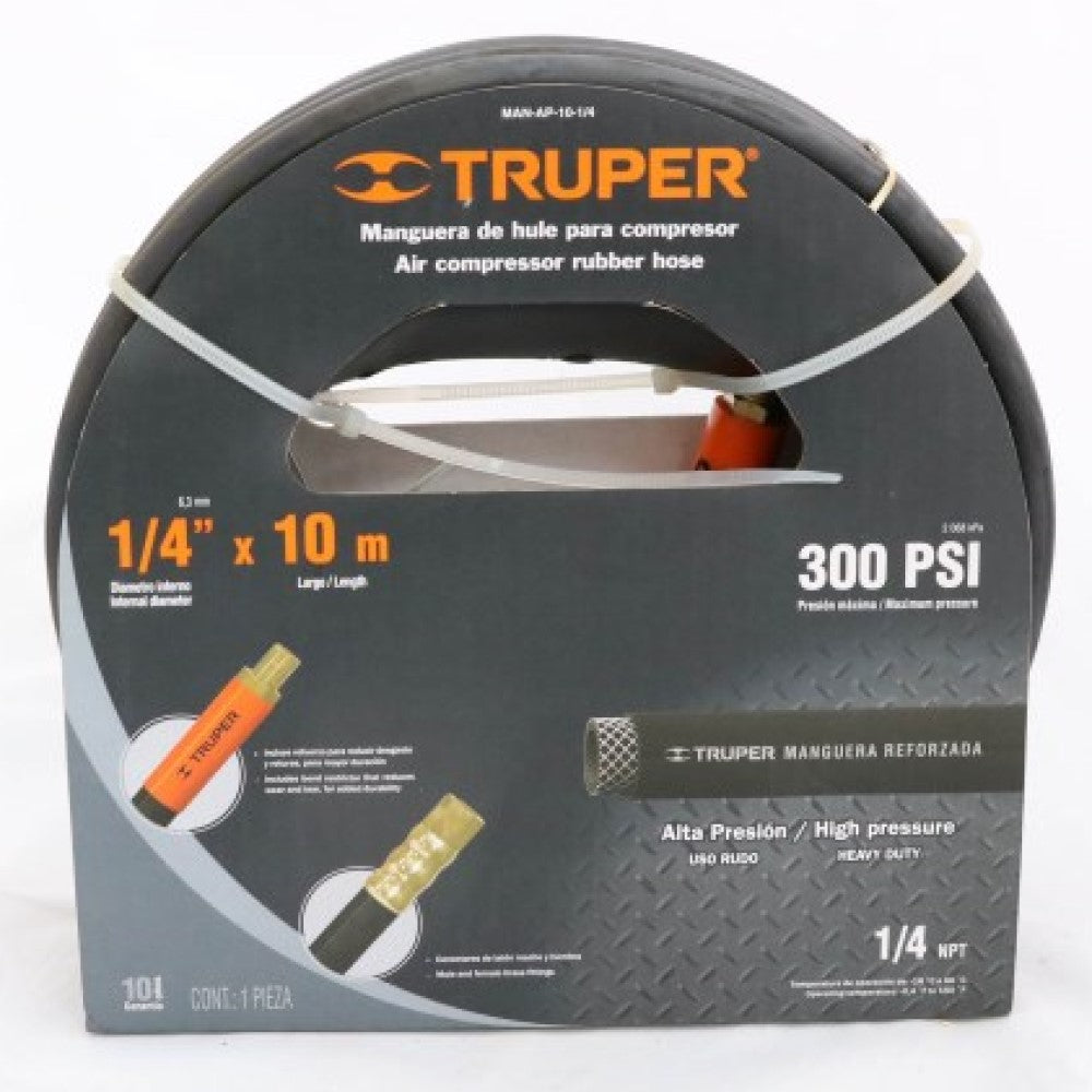 MANGUERA DE HULE PARA COMPRESOR 10M 1/4"