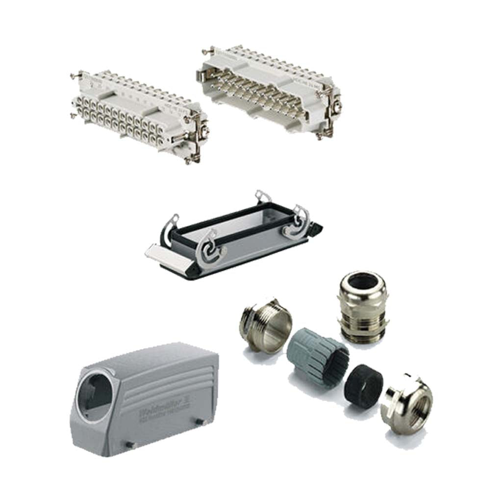 TOMACORRIENTE 24 POLOS 2 GANCHOS HDC-KIT-HE 24.130 WEIDMULLER