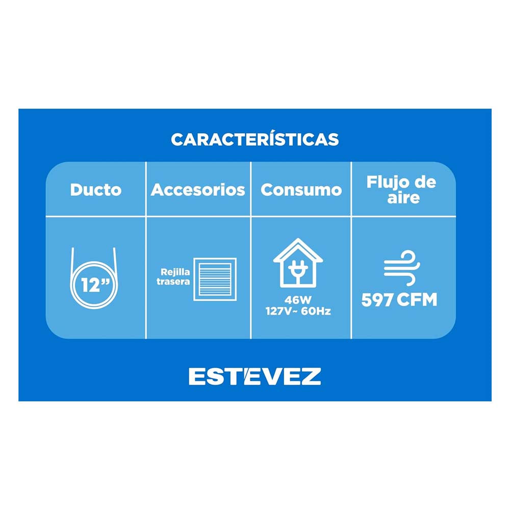EXTRACTOR DE AIRE ESTEVEZ INDUSTRIAL 12" ***HAE2025***